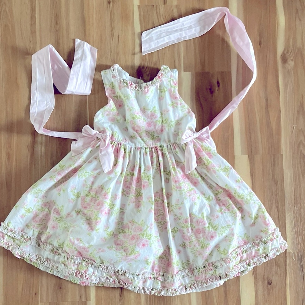 Polly & Friends Floral Pink Ruffle Dress 18 Month 💯 % Cotton